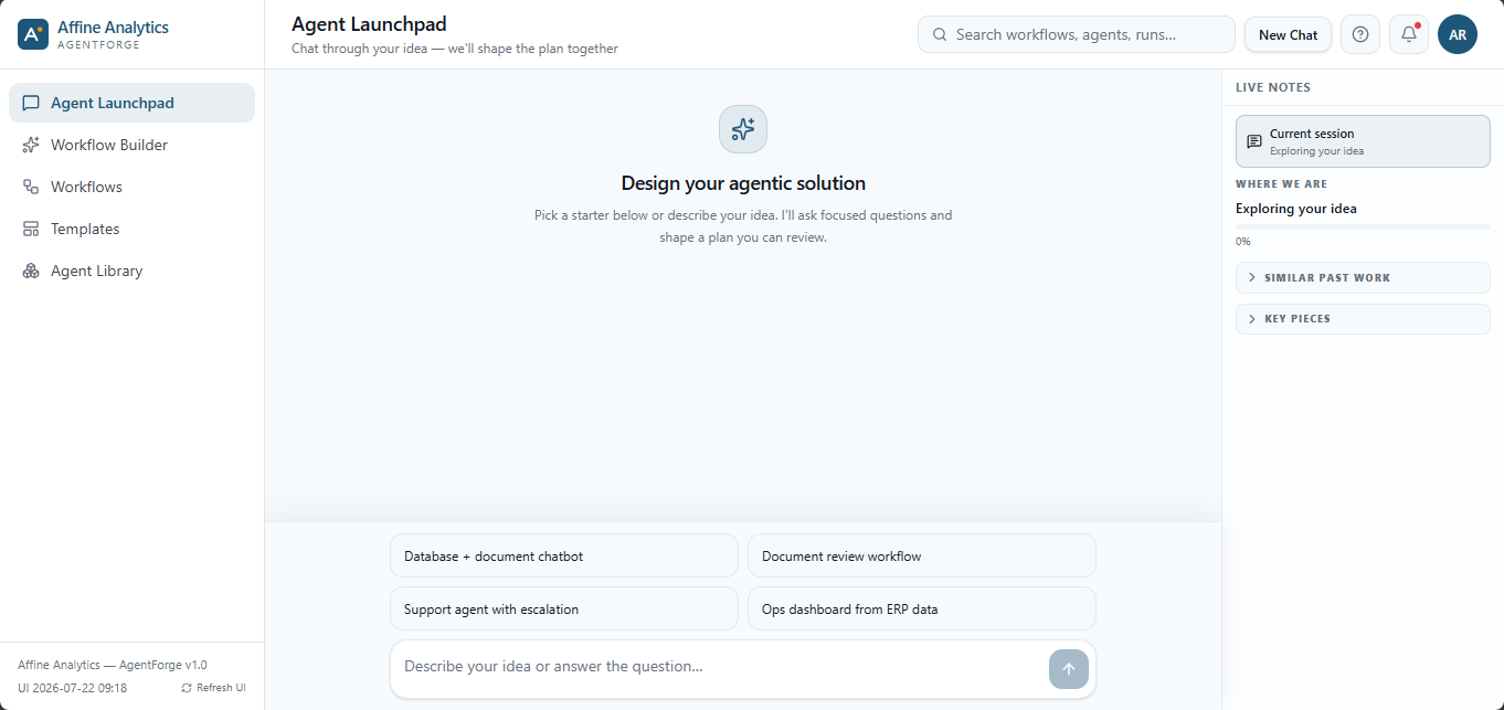 Affine Launchpad: Agent Launchpad