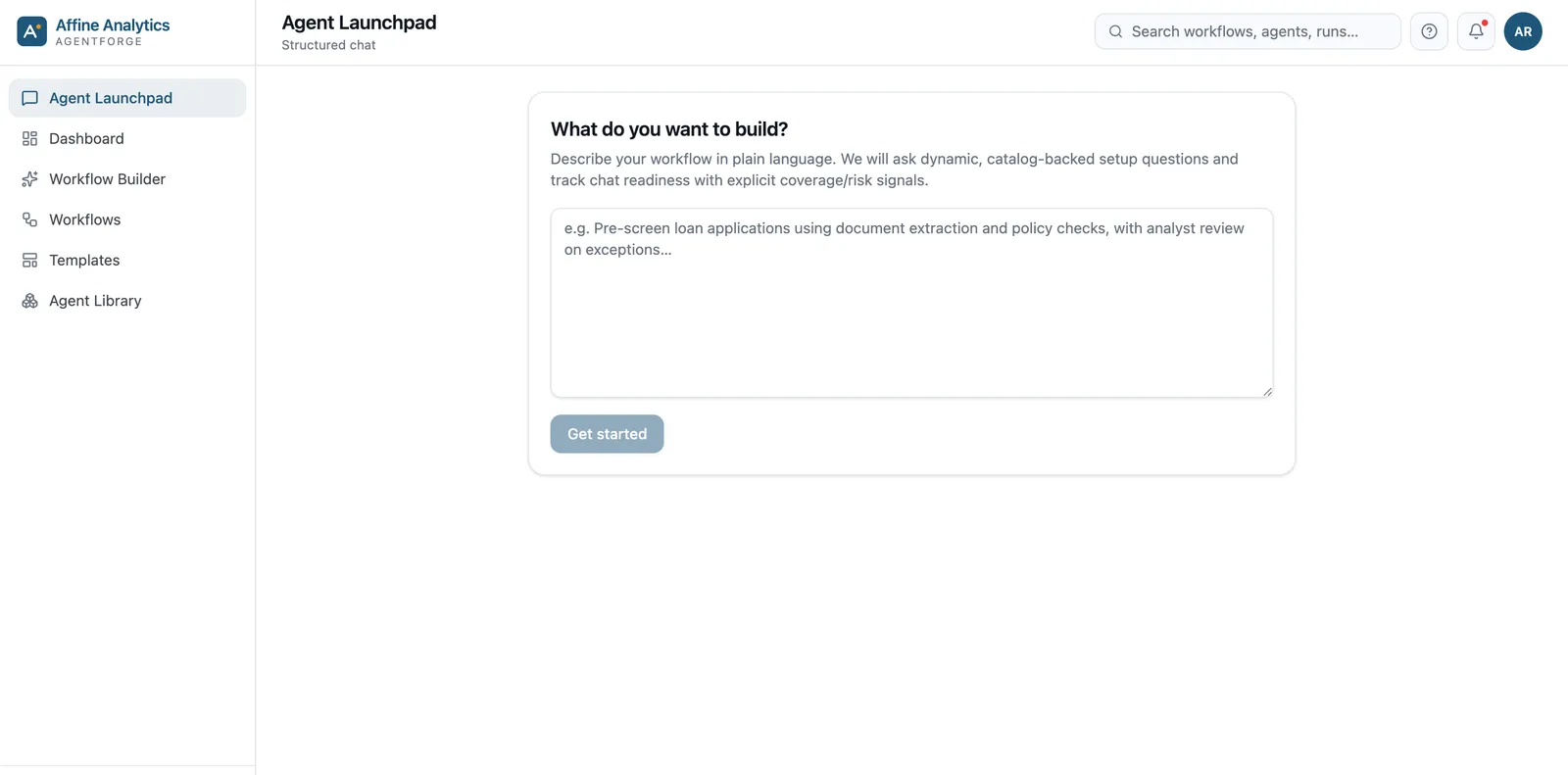 Affine Launchpad: Agent Launchpad