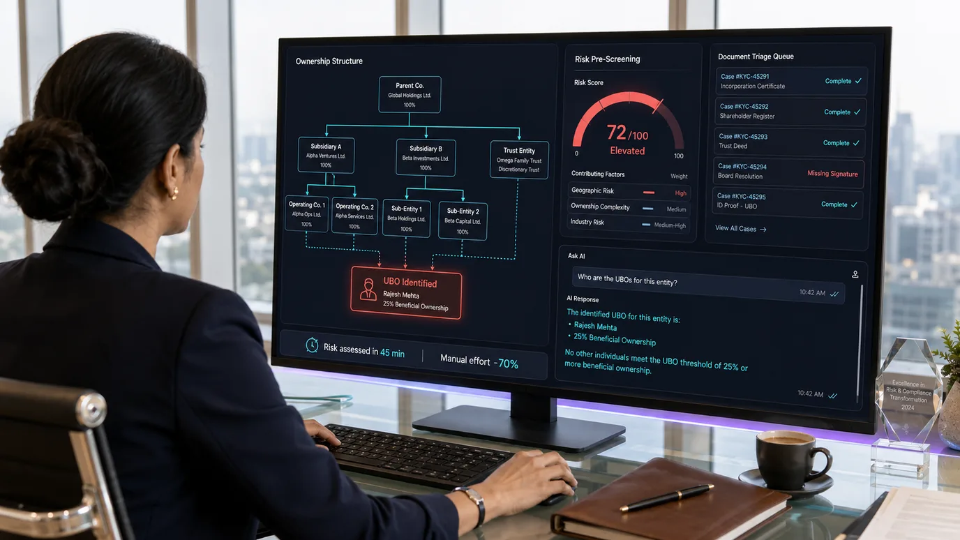 KYC Intelligence Agent: document triage, ownership analysis and risk pre-screening