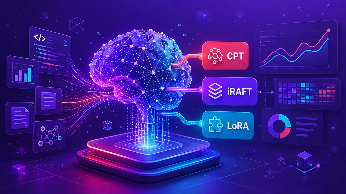 Smarter, Leaner LLMs: Domain-Specific Training with CPT, iRAFT, and LoRA